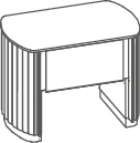 Groupe Afrodite avec îlot incurvé en lattes de bois - Afrodite, <p>table de chevet avec 1 tiroir</p>
