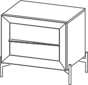 Gruppo Dorè specchio - Dorè, <p>table de chevet</p>
