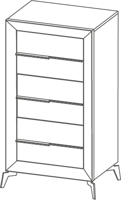 Gruppo Dorè specchio - Dorè, <p>commode 6 tiroirs</p>
