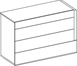 Groupe Ermes sans teca - Ermes, <p>commode avec 4 tiroirs</p>
