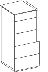 Groupe Ermes sans teca - Ermes, <p>commode 5 tiroirs</p>
