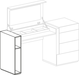 Groupe Ermes avec teca - Ermes, <p>teca pour table de toilette</p>
