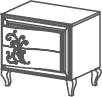 Groupes Maya avec pieds - Maya, <p>table de chevet droit
	<br>avec pieds</p>
