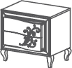 Groupes Maya avec pieds - Maya, <p>table de chevet gauche
	<br>avec pieds</p>
