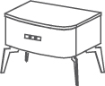 Groupes Meraviglia avec pieds - Meraviglia, <p>table de chevet droit
	<br>avec pieds</p>
