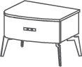 Groupes Meraviglia avec pieds - Meraviglia, <p>table de chevet gauche
	<br>avec pieds</p>
