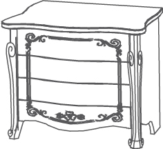 Groupes Pandora - Pandora, <p><span color="" style="background-color: transparent; font-family: -apple-system, BlinkMacSystemFont, ;">comò&nbsp;</span>con cassetti curvi</p>
