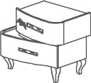 Groupes Smeraldo - Smeraldo, <p>table de chevet droit</p>

