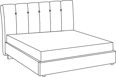 Cristiana lit - Cristiana, <p>Lit avec tête et cadre capitonnés coffre de rangement standard</p>
