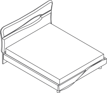 Fly lit - Fly, <p>sLit avec tête capitonnée du cadre Wind bois</p>
