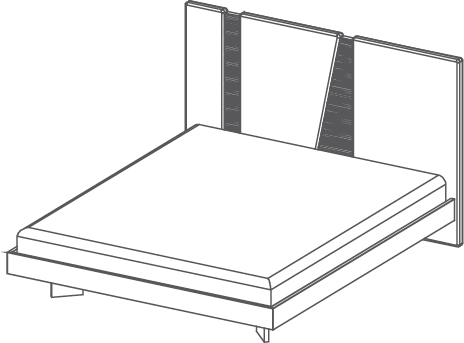 Line Lit - Line, <p>Lit avec cadre capitonné haut et pied en plexiglas</p>
