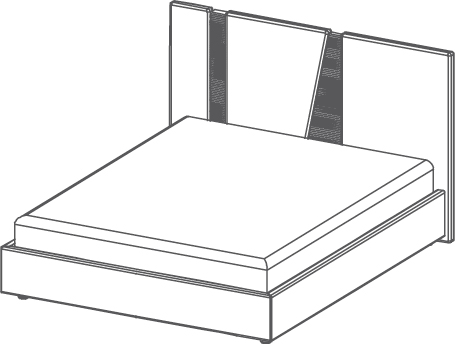 Line Lit - Line, <p>Lit avec cadre capitonné bas et pied en plexiglas</p>
