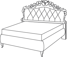 Pandora lit - Pandora, <p>Lit avec tête et cadre capitonnés</p>
