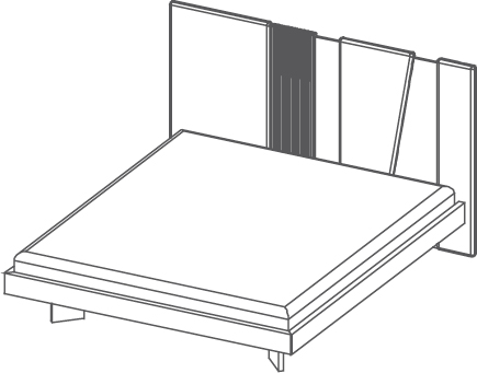 Ring Lit - Ring, <p>Lit avec cadre capitonné haut et pied en plexiglas</p>

