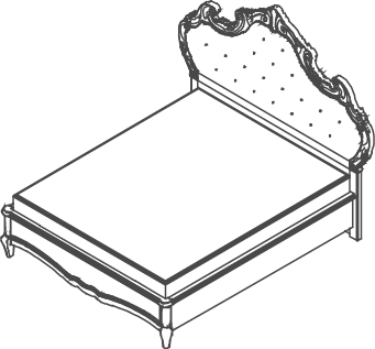 Romantica Lit - Romantica / stucco, <p>Pied de lit bois avec partie gravée.</p>

