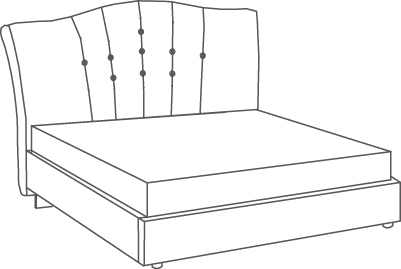 Silvia lit - Silvia, <p>Lit avec tête et cadre capitonnés coffre de rangement standard</p>
