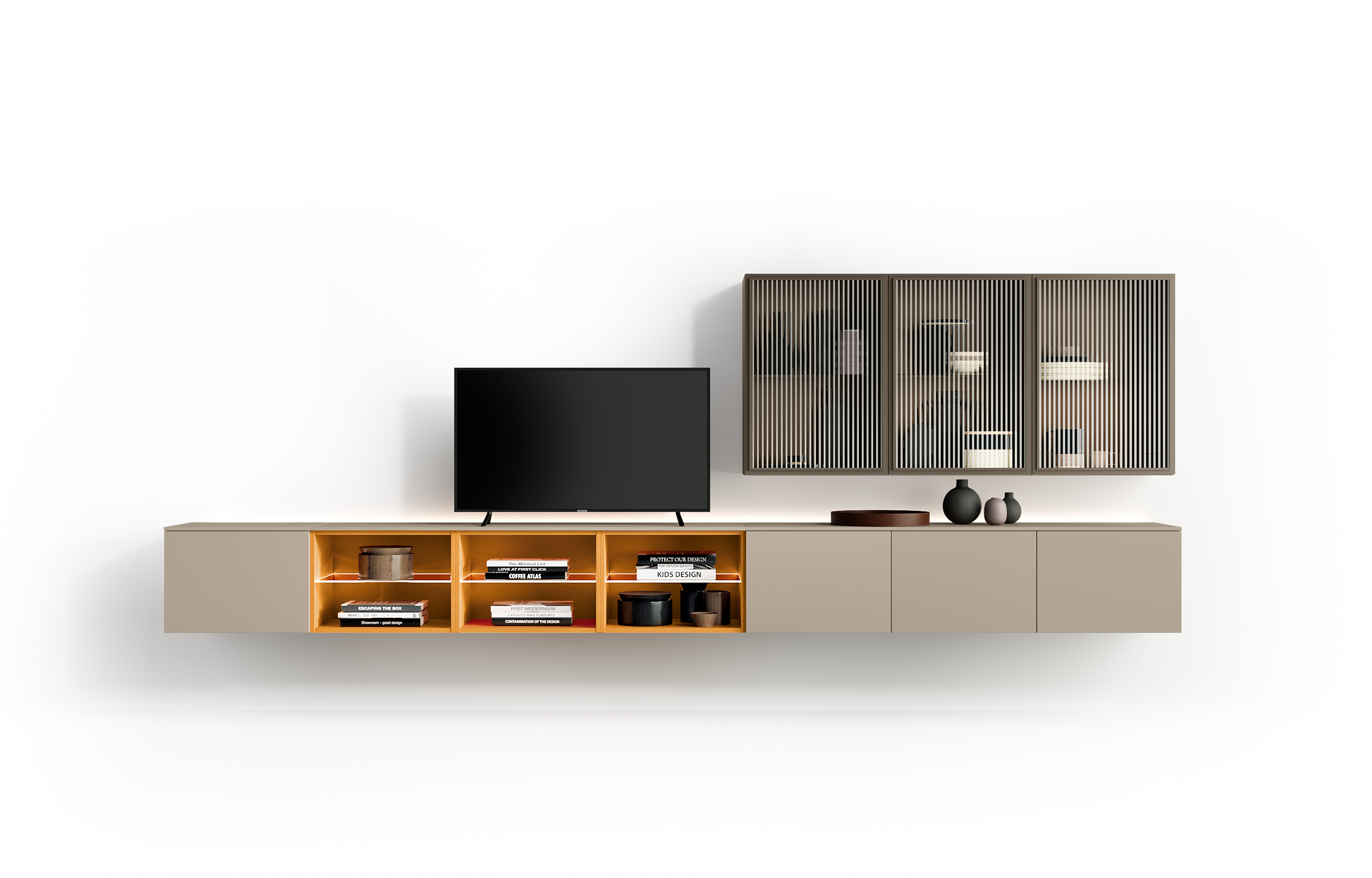 H2O 04/05 - H2O 04, <p>
	<br>
</p>

<p><strong>Pensili Cassa Nobilitato Visone Congo<br>Anta Ghost Vetro Flutes</strong></p>

<p>Wall units with Visone Congo colour Melamine carcase
	<br>"Ghost" Flute glass doors</p>

<p>
	<br>
</p>

<p><strong>Basi sospese Nobilitato Visone Congo</strong></p>

<p>Suspended base in Visone Congo colour Melamine</p>

<p>&nbsp; &nbsp; &nbsp; &nbsp; &nbsp; &nbsp; &nbsp; &nbsp; &nbsp; &nbsp;</p>

<p><strong>Basi a giorno Laccato Arancio Mandarino</strong></p>

<p>Open bases in Arancio Mandarino Lacquered finish</p>

<p>&nbsp; &nbsp; &nbsp; &nbsp; &nbsp; &nbsp; &nbsp; &nbsp; &nbsp; &nbsp;</p>

<p>L.420 x H.149 x P.50,4 cm</p>

<p>&nbsp; &nbsp; &nbsp; &nbsp; &nbsp; &nbsp; &nbsp; &nbsp; &nbsp; &nbsp; &nbsp; &nbsp; &nbsp; &nbsp; &nbsp; &nbsp; &nbsp; &nbsp;</p>

<p>
	<br>
</p>

<p>&nbsp; &nbsp;&nbsp;</p>
